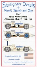 Starfighter Decals 3002 1/32 Chaparral 2A/2C/2E slot car decals