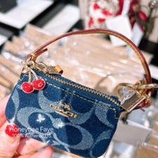 NWT Coach Mini Nolita Bag Charm In Signature Denim CZ085