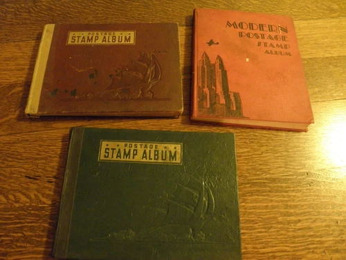 VINTAGE STAMP BOOKS,LOT OF THREE