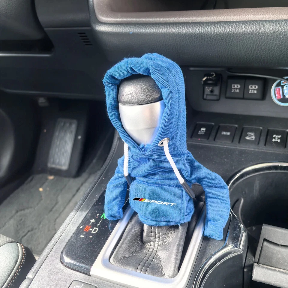1x Mini sudadera con capucha perilla de cambio de marchas cubierta moldura de palanca de cambios de coche para Audi BMW Mercedes Benz Foto 3 de 4