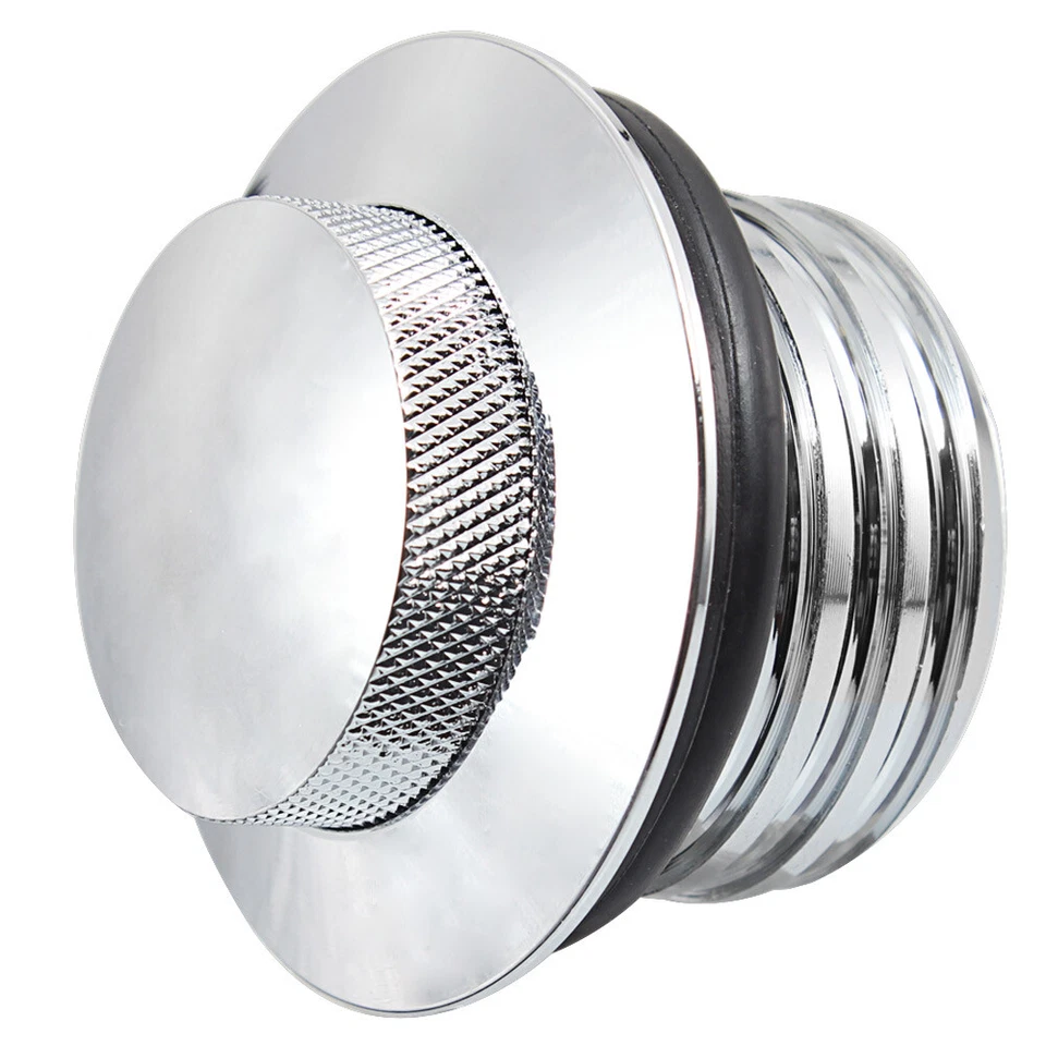 Depósito emergente cromado tapa de gasolina tanque de combustible ventilado apto para Harley Davidson Foto 2 de 4