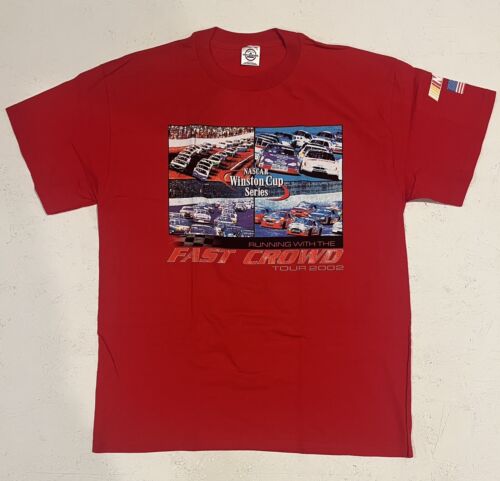 VTG 2002 Nascar Winston Cup Series Fast Crowd Tour Graphic Shirt Size Large NWOT