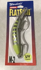 WORDEN’S ORIGINAL M-2 FLATFISH UV SILVER CHART FIRE TAIL 4.5” LURE PLUG NEW USA