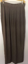 Max  Mabel Maxi Straight Skirt Medium Vintage Elastic Waist 100 Rayon Taupe