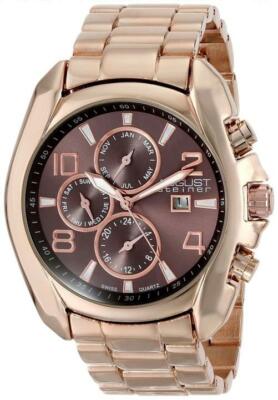 August Steiner AS8109RG Swiss Quartz Month Day Date GMT Brown Dial Mens Watch