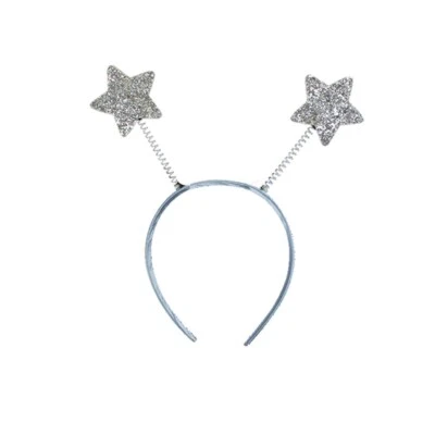 KRD LTD Silver Glitter Star Headboppers Alien Headband Halloween Fancy Dress Hen Party