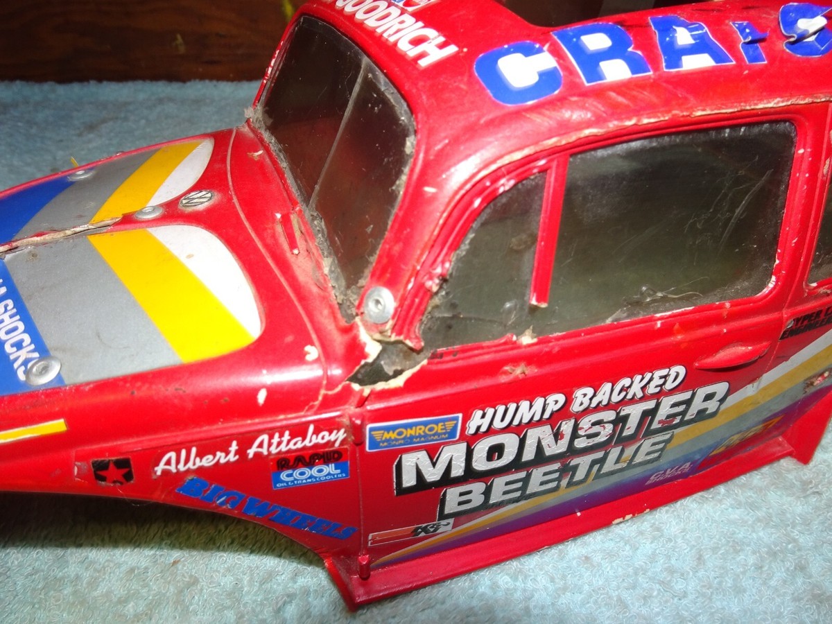 MONSTER BEETLE ビンテージラジコンカー(ジャンク品) Vtg 1986 Tamiya Original Monster Beetle Body Shell Junkyard Cracks