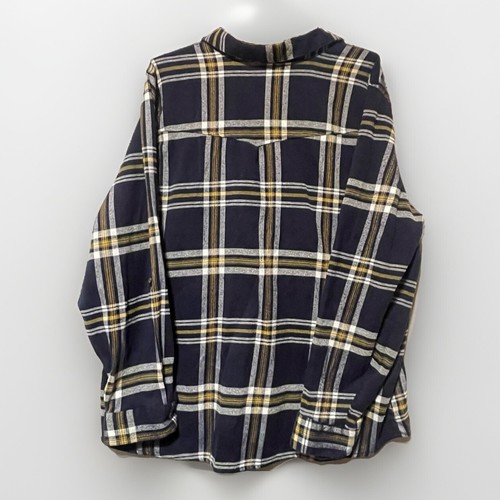 JUSTIFY Women’s 3X Top/Shirt Yellow/NAVY BLUE PLAID Soft Knit BUTTON UP - Picture 2 of 4