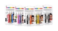 Snazaroo Brush Pen Face Paints Sets - Twist Brush Tip Pen - Make Up Boys Girls