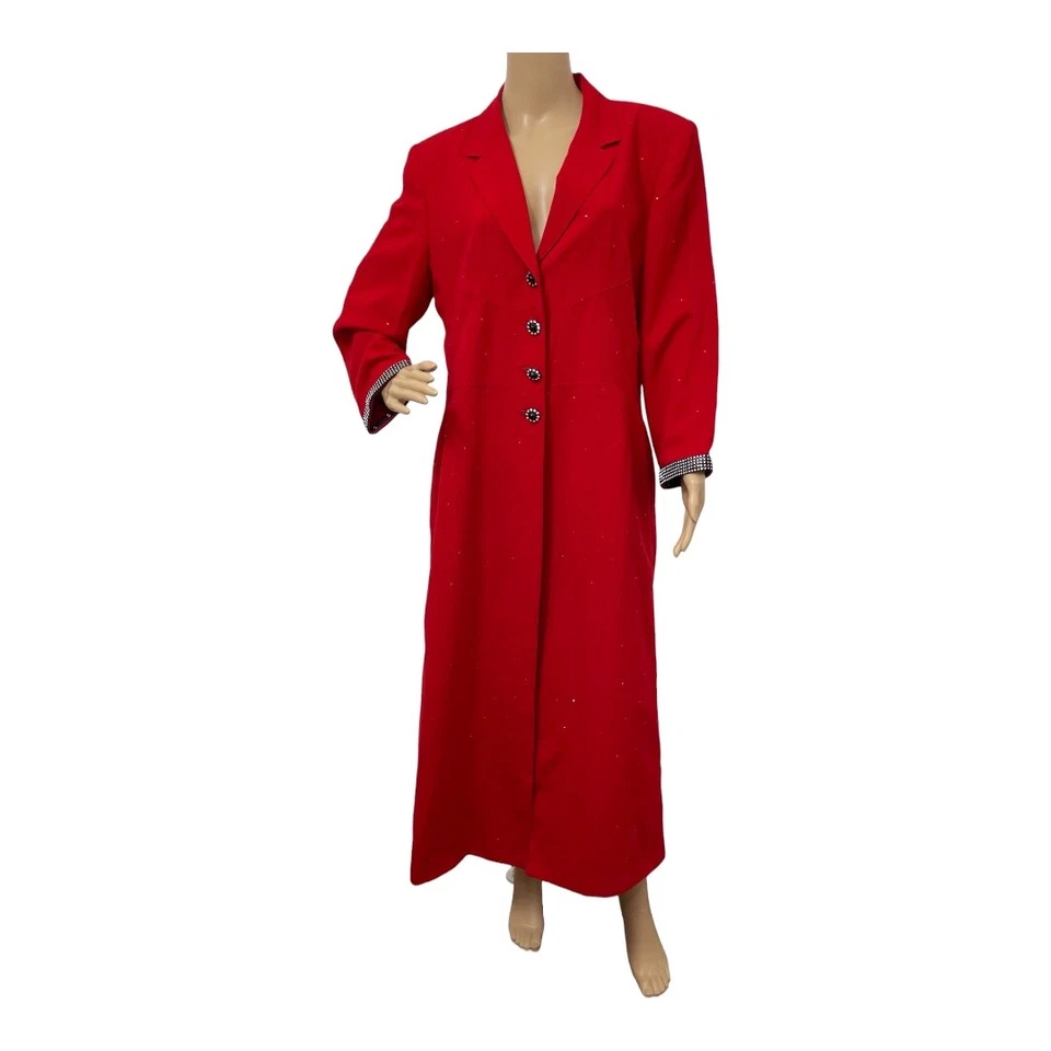 Harve Benard by Benard Holzman Women's Red Maxi Lining Coat, 12
