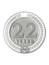 PinMart's 22 Years of Service Award Employee Recognition Gift Lapel Pin - White