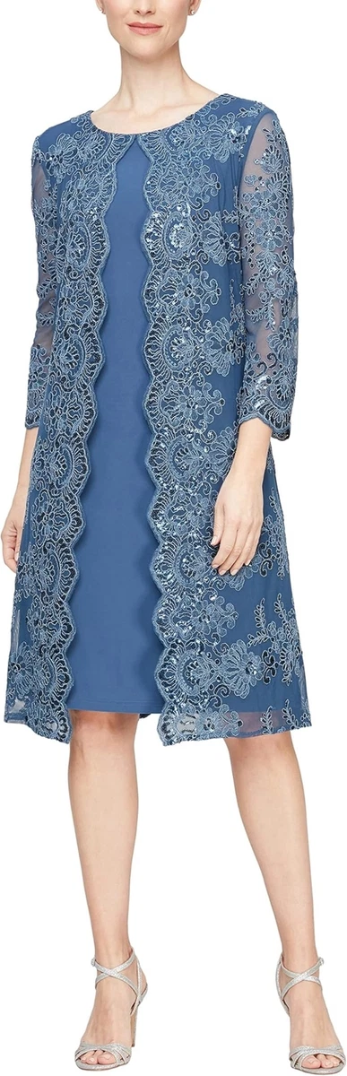 sachin and babi light blue dress Alex Evenings