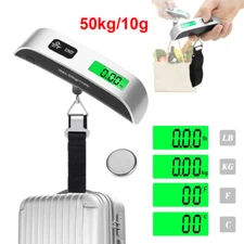50kg/10g Luggage Scale 110lb Travel LCD Digital Hanging Weight Scale w/ Battery
