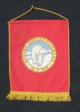 RARE superb embroidery Pennant Norwegian Ice Hockey Association 18-9-1934