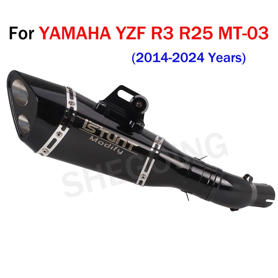 For YAMAHA YZF R3 R25 MT-03 2014-2024 Motorcycle Exhaust Midpipe Slip On Pipe - Изображение 2 из 4