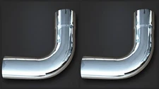 2pcs 4" inch ID/OD x 18" inch Arms Chrome 90 Degree Elbow Exhaust Pipe Tube Tip