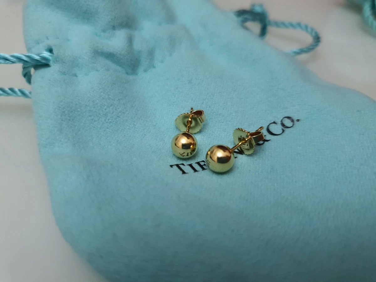 Tiffany gold ball clearance earrings