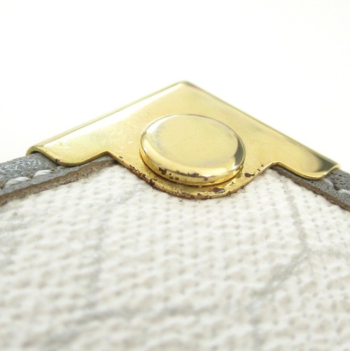 Auth Christian Dior Made in France Honeycomb White PVC x Leather Clutch Bag - Picture 16 of 16