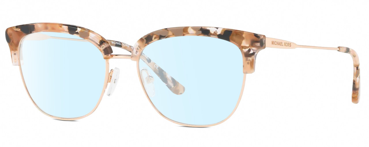 Michael Kors MK3023 Cateye Blue Light Glasses in Pink Grey Mosaic Rose Gold 52mm