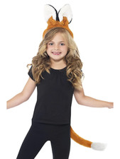 Child Fox Ears On Headband and Tail Set Book Day Fancy Dress Costume Accessory