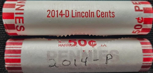 2014 P&D BU Unc. Lincoln Memorial Cents HEADS/TAILS Rolls