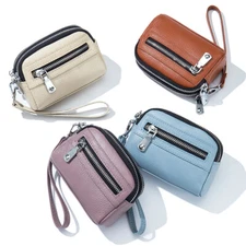 Women Girls Small Genuine Leather Coin Purse Wallet Bag Change Pouch Key Holder