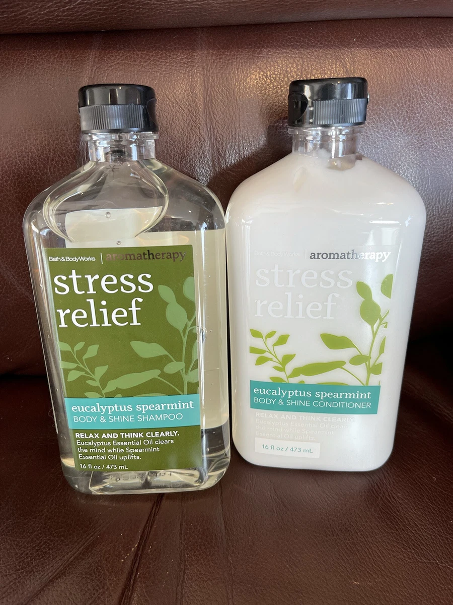 2 STRESS RELIEF EUCALYPTUS SPEARMINT Shampoo Conditioner Bath Body Works