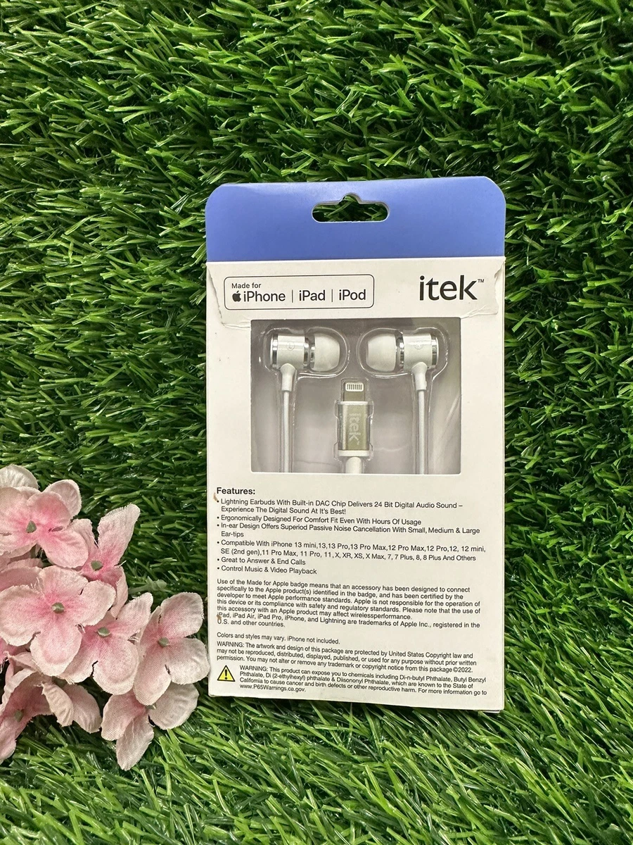 itek Digital Earbuds w Lightning Connector iPhone iPad iPod Brand New