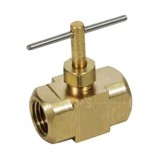 FIP x FIP Full-Port Gas Straight Needle, in-line shut-off gas ball valve, Brass