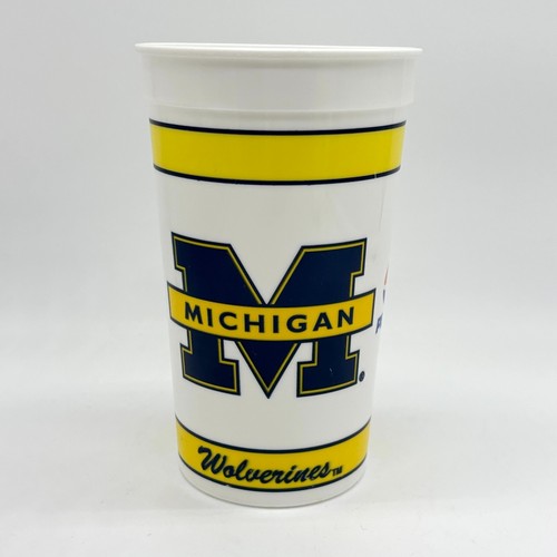 Vintage Michigan Wolverines Football Plastic Cup Pepsi Pontiac White Rare - Picture 4 of 13