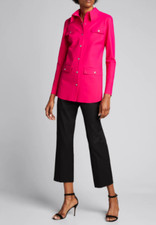 Chiara Boni La Petite Robe Pink 'feel' Button-front Shirt Jacket Sz 46 Nwt