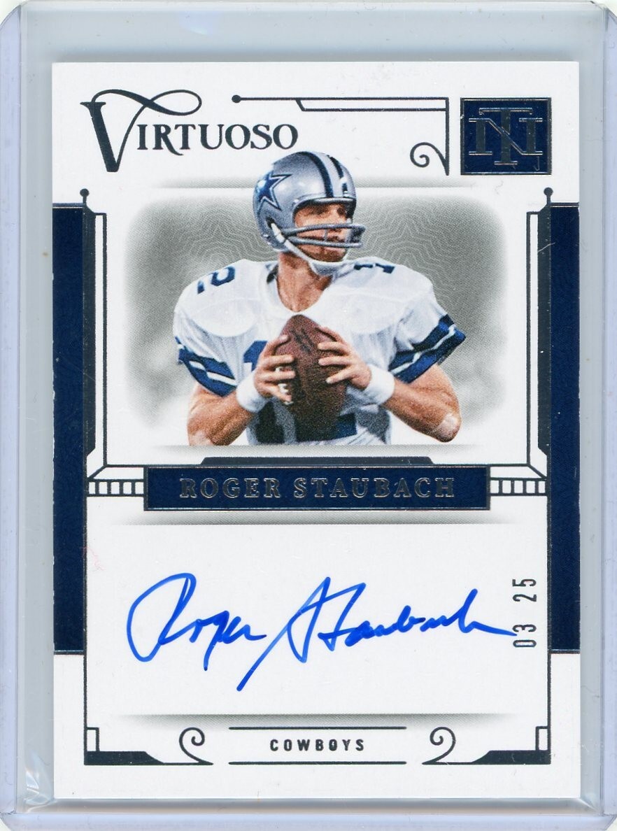 2023 Panini National Treasures Virtuoso Auto #VSO-RST Roger Staubach #03/25 view 1
