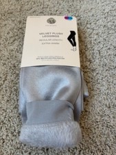 Velvet Plush Leggings Extra Warm, Gray/Silver, NEW