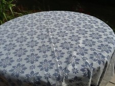 Tischdecke blau Ø 180 cm  & Spitzendecke Überdecke 150 x 125 cm Landhaus Vintage