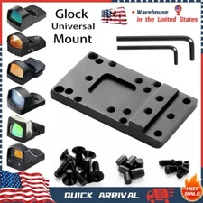 Pistol Rear Sight Plate Base For Glock RMR Universal Optic Mount Red Dot Sight