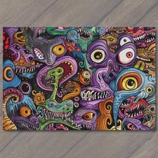 Art Print Monsters Colorful Trippy Psychedelic Surrealism Doodle Art Graffiti Fu