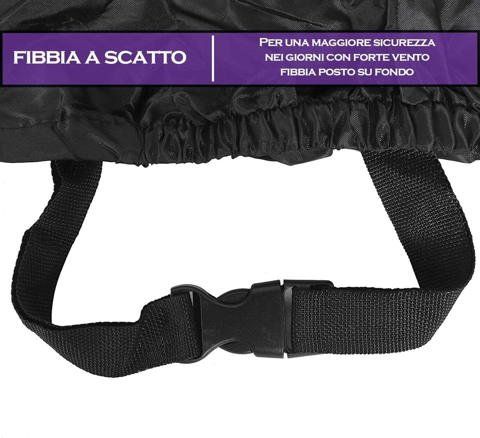 TELO COPRIMOTO SCOOTER FELPATO SAGOMATO MOTO TAGLIA L 232x100x125cm 250g MQ - Immagine 4 di 4