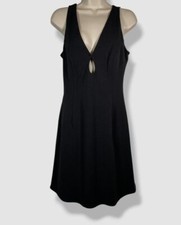 Aidan By Adrianna Papell Women's Black Stretch Crepe Cutout Mini Dress Size 14