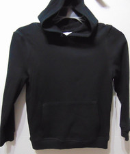 Boys Size 8 Fleece Hoodie w/ Pockets Solid BLACK Highland Original NEW