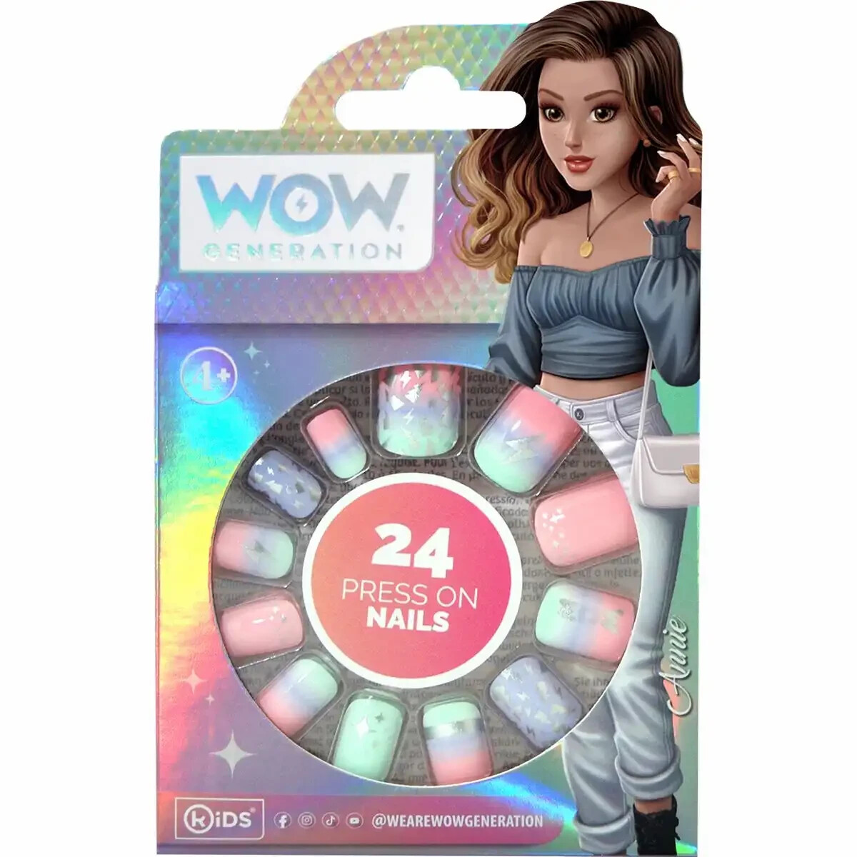 WOW GENERATION Fingernägel selbstklebend 24 Stück, Mädchen, Geschenk, Neu