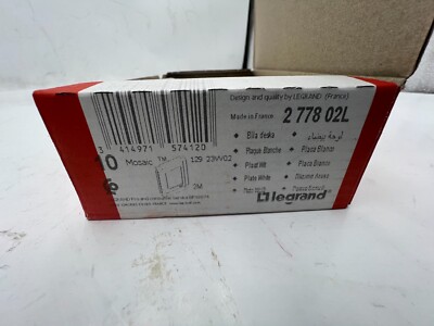 Legrand 099479 Building Blocks, Horizontal, 8 Modules Mosaic, Sturdy Material, Guarantees Secure Electrical Insulation, Screw Mounting, Cover For Flush-mounted Mounting, White