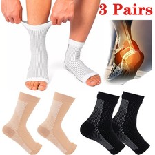3Pairs Ankle Support for Men, Compression Neuropathy Socks for Plantar Fasciitis