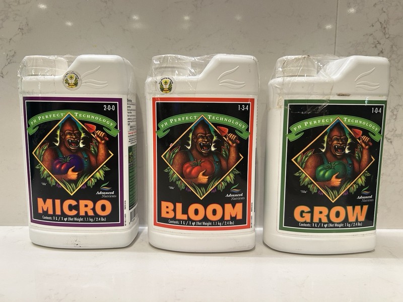 New Advanced PH Perfect Technology Trio Bloom Grow Micro Plant Nutrients 1L x 3
