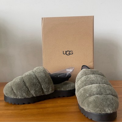 NIB UGG Women's Fluff Yeah Slide Slipper 1095119 Burnt Olive New!