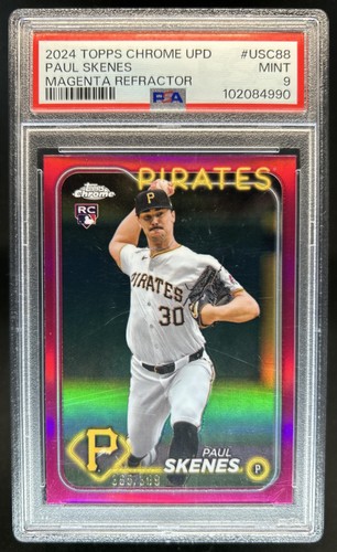 2024 Topps Chrome Update Paul Skenes Magenta Refractor RC #/399 Pirates PSA 9