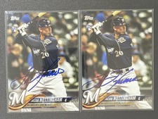 2018 Topps Milwaukee Brewers Jacob Nottingham Autographed Signed Card (X2)