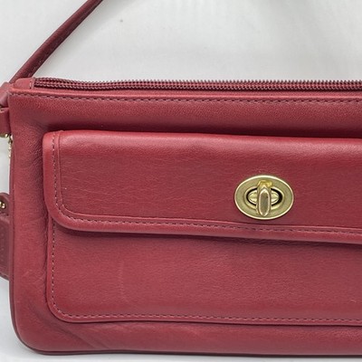 小物 Coach Legacy MultiStripe Turnlock Wallet Vintage Coach Legacy Classic Red Turn-Lock Leather Wristlet Wallet