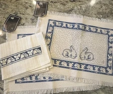 2 Dedham Potting Shed Linen Placemats And Kitchen Towel NWT