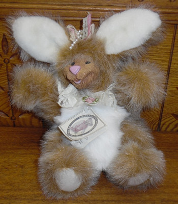 Kimbearly's Originals A&A Plush Wood Face Stuffed Animal Rabbit - Trudy - 10''