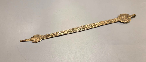 Old Antique North Africa Morocco Torah Pointer Hand "Yad" Jewish Brass
